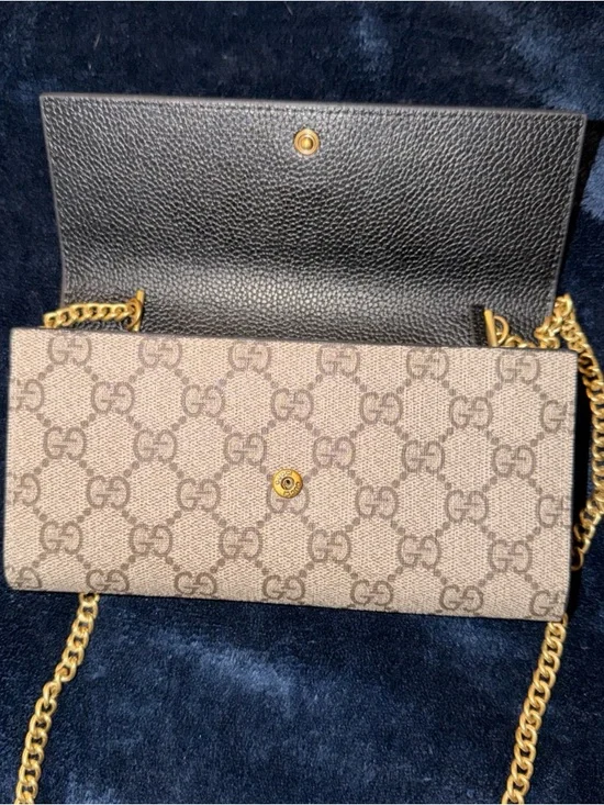 Bi-color GG Marmont wallet on chain - Picture 5 of 7